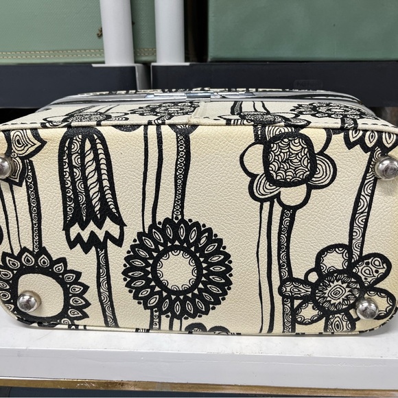 Vintage Marimekko Samsonite Fashionair Traincase Black Floral Luggage Suitcase - Picture 3 of 10